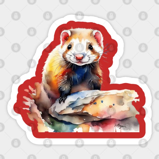 Cute ferret gift ideas Sticker by WeLoveAnimals